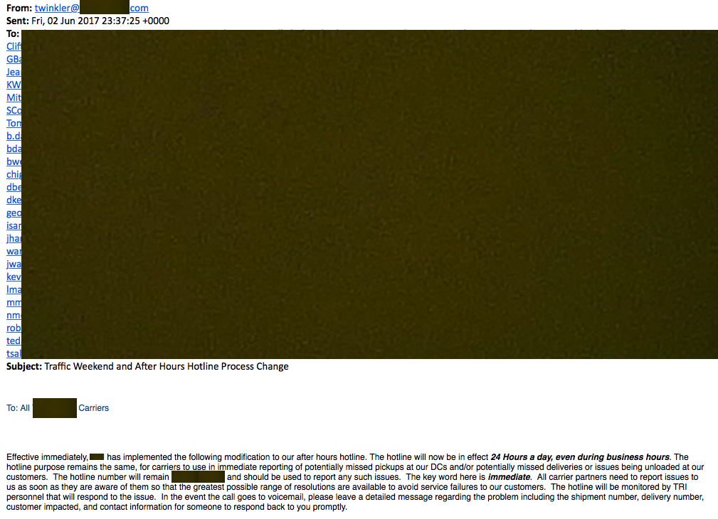 Original email