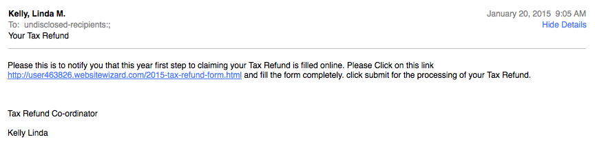 IRS Phishing Email