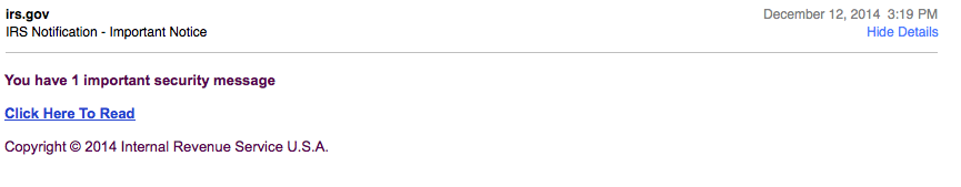 IRS Phishing Email